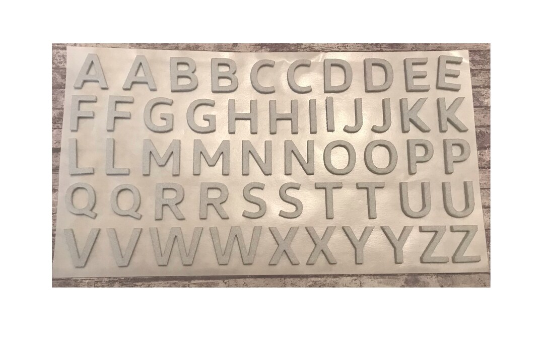 White Felt Letters, Self Adhesive Cut Letters AZ, 1 Sheet 2 of Every