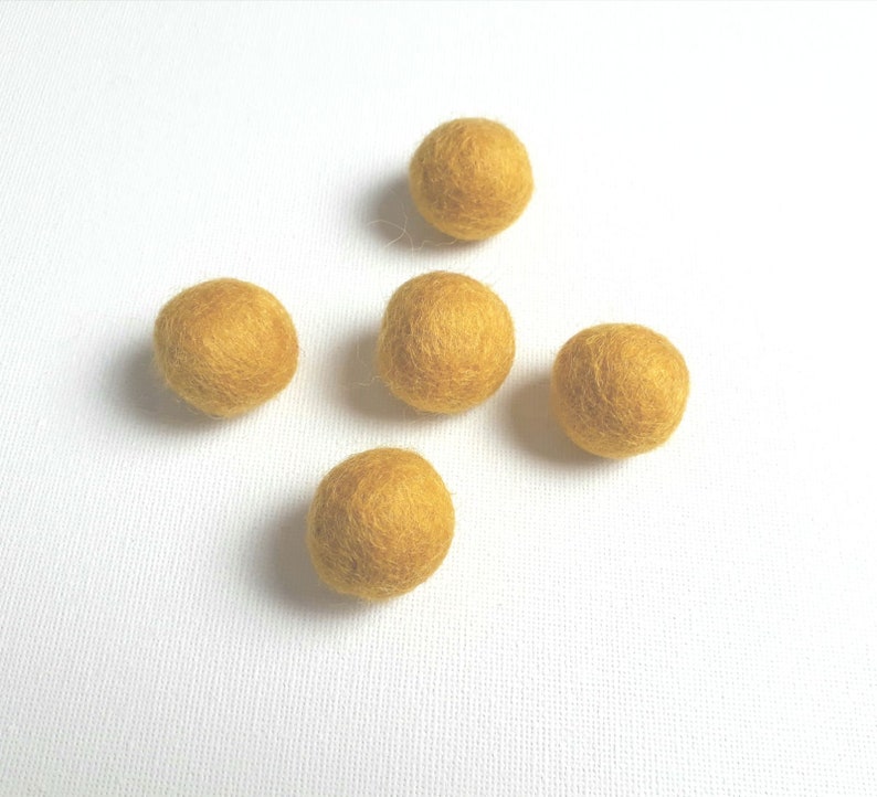 Mustard Yellow Wool Felt Balls 2cm 10/20/50/100 pcs Etsy