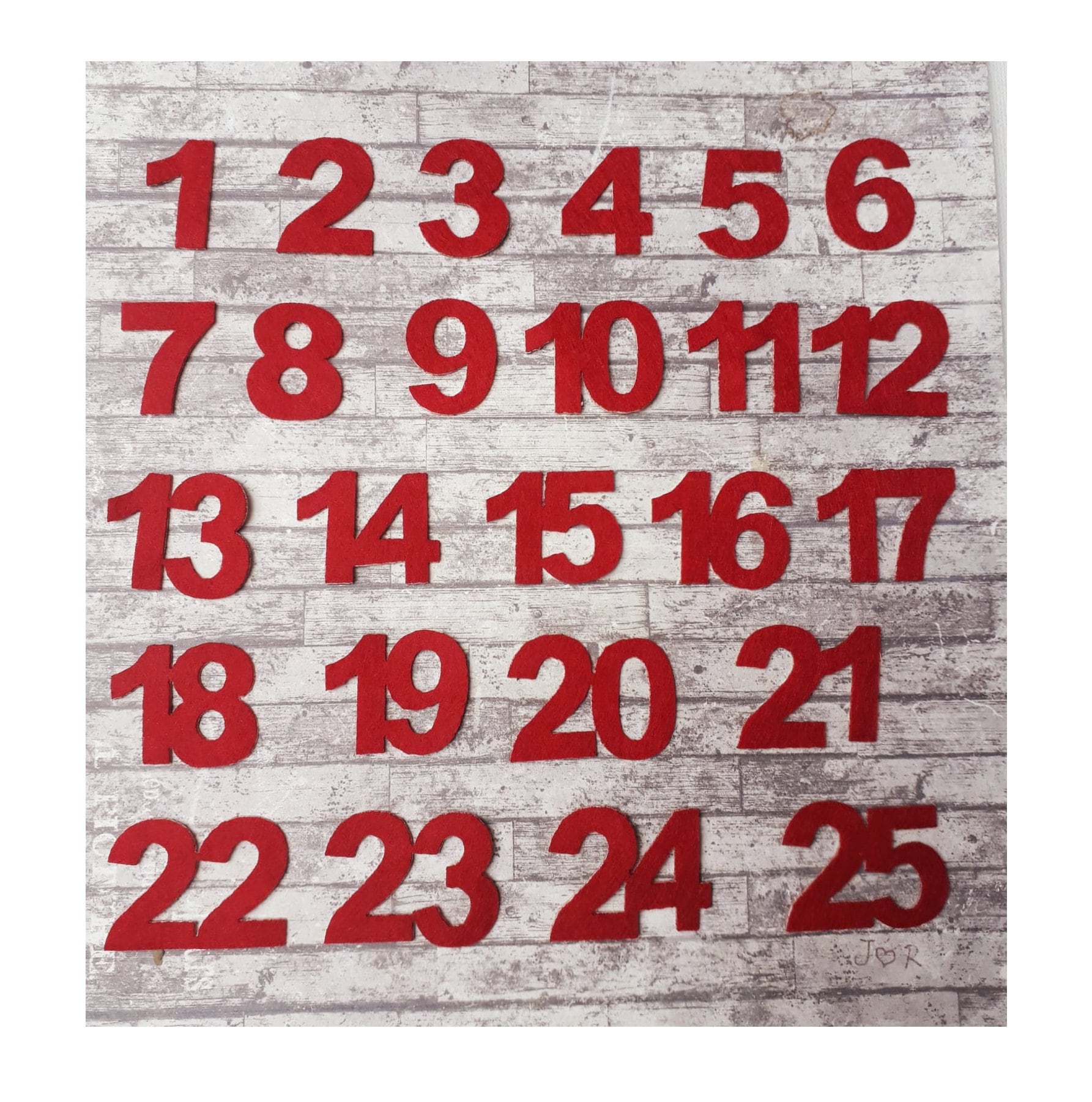 Red Felt Advent Calendar Numbers Self Adhesive Cut No.'s - Etsy UK