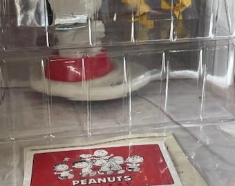 Figura navideña vintage de Snoopy y Woodstock, nueva en caja, de cerámica, de la colección Jolly Holidays Peanuts, del año 2000, de Hallmark Gallery, en perfecto estado, con certificado de autenticidad.