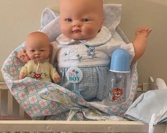 Vintage Welcome Home Baby Dear 18" , BABY Dear Doll , Eloise Wilkin Design ,with Her Matching little Doll and Accessories