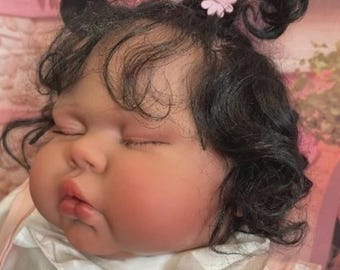 24" Pickle Reborn Doll Rooted Hair African American, Realistic Baby Doll
