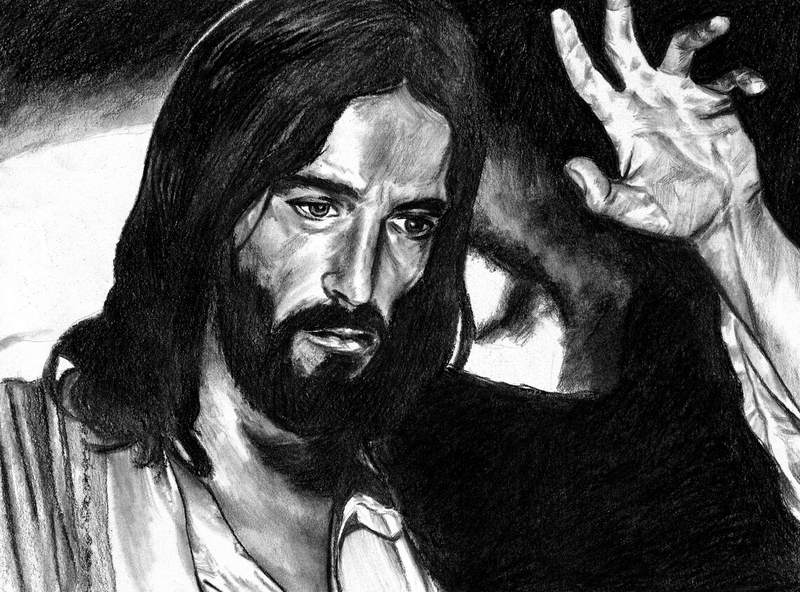 Laat Hem Tekening van Jezus van Nazareth 8x10 print Etsy België Laat Hem Tekening van Jezus van Nazareth 8x10 print Etsy België