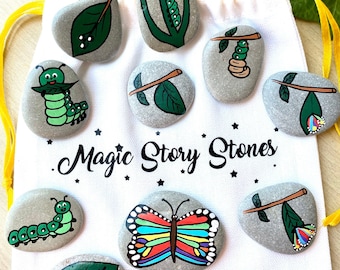 Butterfly Life Cycle, Easter Story Stones, Montessori Educational toy, Homeschool, Preschool learning, Busy binder game