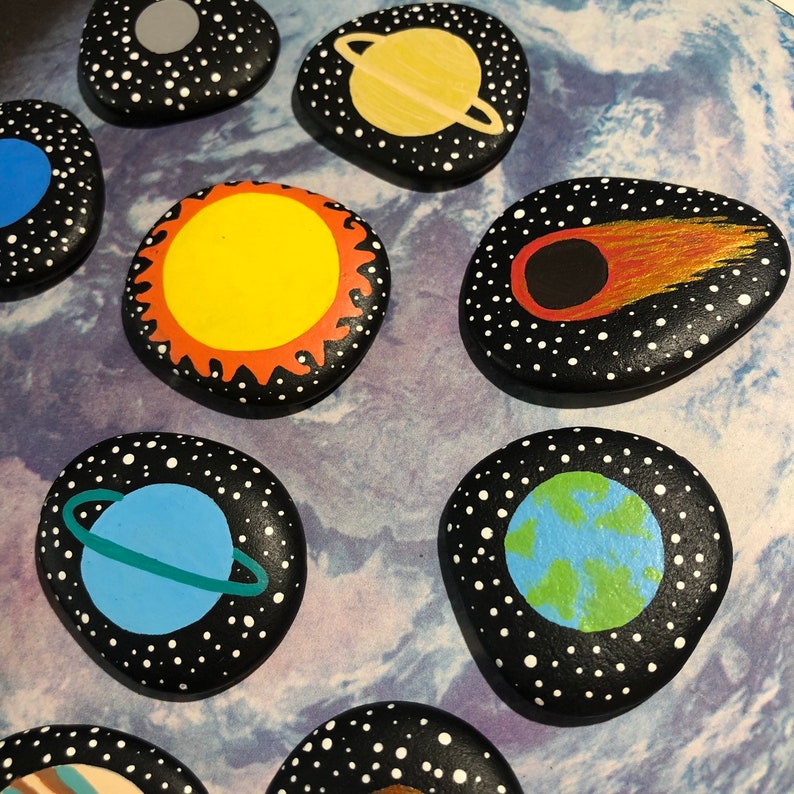Solar System Toy Story Stones Montessori Toddler Toys Etsy