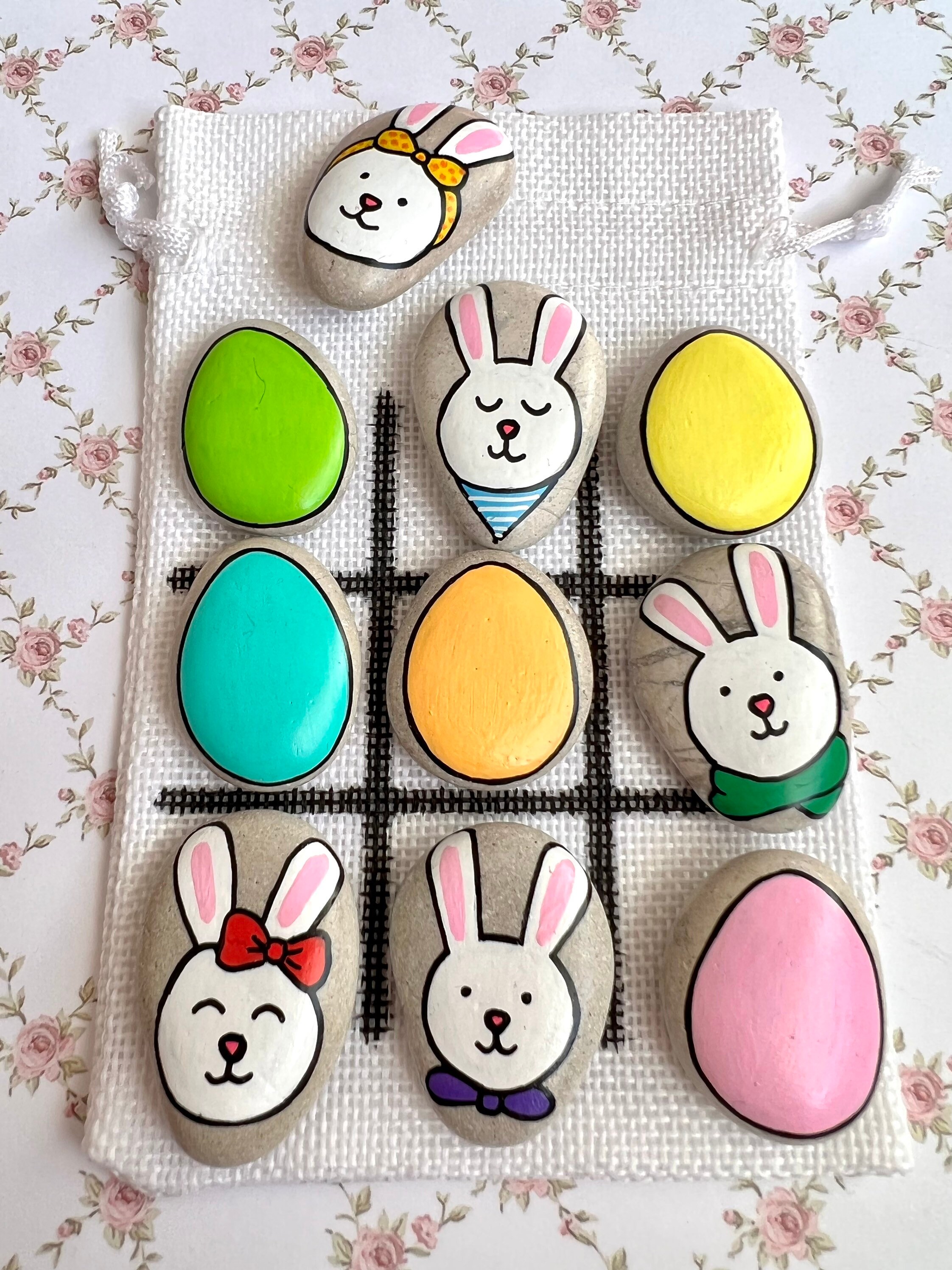 Tic Tac Toe Game for Easter Basket, Easter Egg Hunt, Story Stones ...