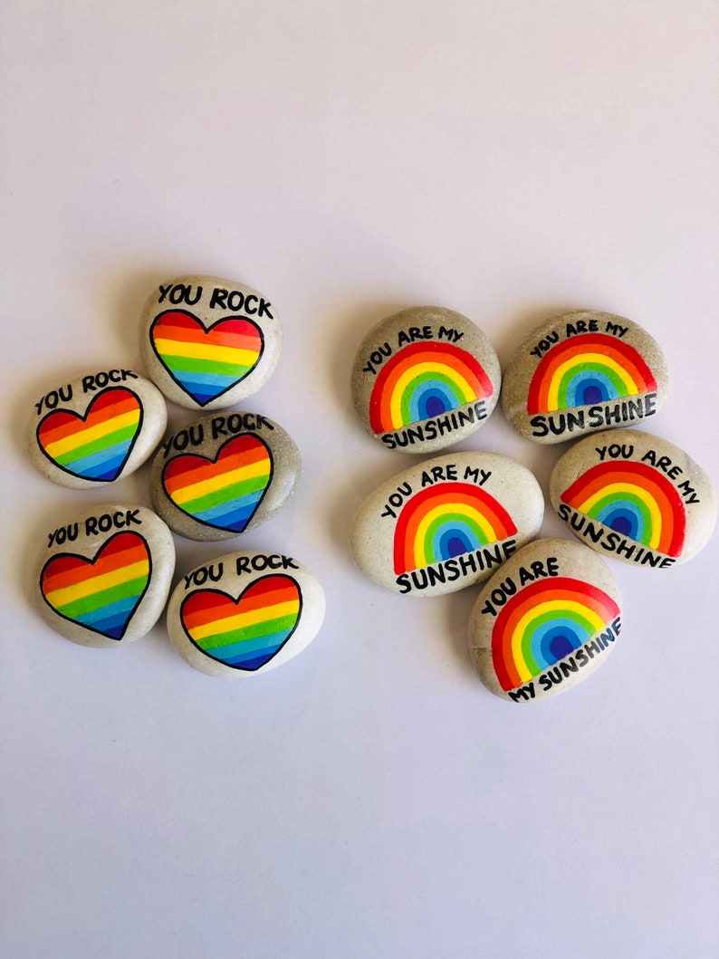 Gay Gifts Gay Pride Rainbow Heart Rock Valentines Day Gift Etsy