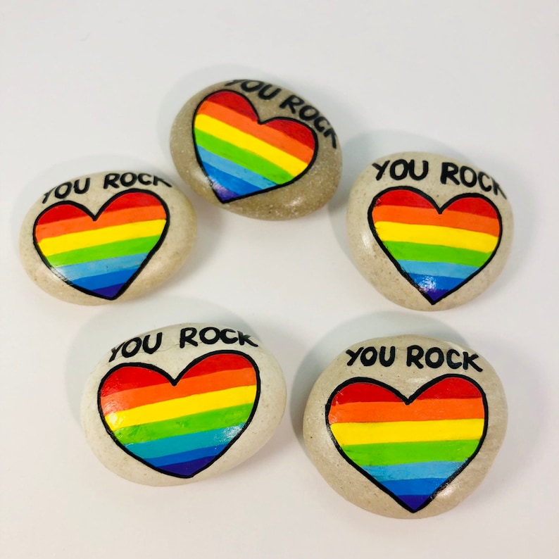Gay Gifts Gay Pride Rainbow Heart Rock Valentines Day Gift Etsy
