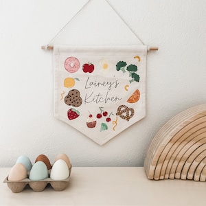 Custom Play Kitchen Banner Wall Hanging - Hand Painted