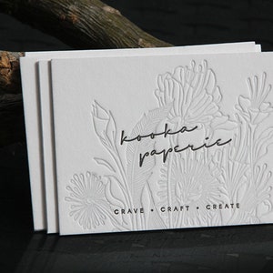 Modern Letterpress Business Cards Design and Print |  Custom design template | 1, 2-Colour or foiling | Thick cotton paper