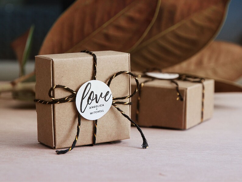 Kraft Favour Boxes for Wedding Party With Personalised Message Etsy