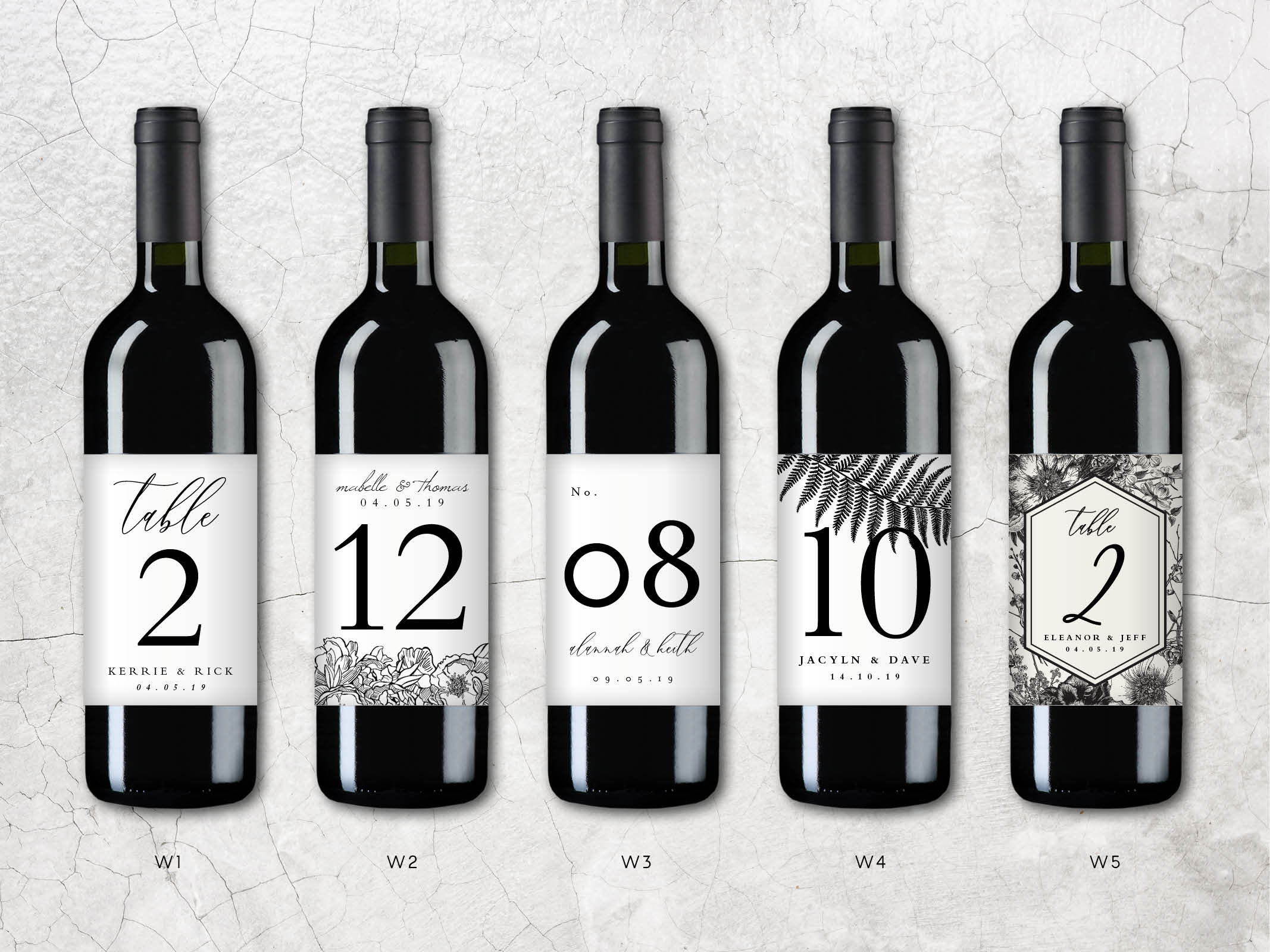 Wine Label custom Wedding Table Number Custom Wine Label Etsy