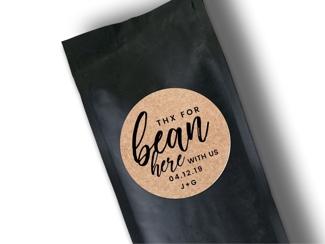 Custom Coffee Bean Favour Stickers for Your Wedding Favour Etsy