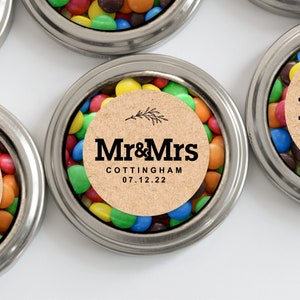 M&M Wedding Favour Sticker Chocolate Wedding Bonbonniere 