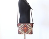 Boho Kilim Bag Southwestern purse sale Kilim Carpet Rug Handwoven Leather Cross Body bag Handbag Vintage sale Bohemian Boho Hippie Bag sale