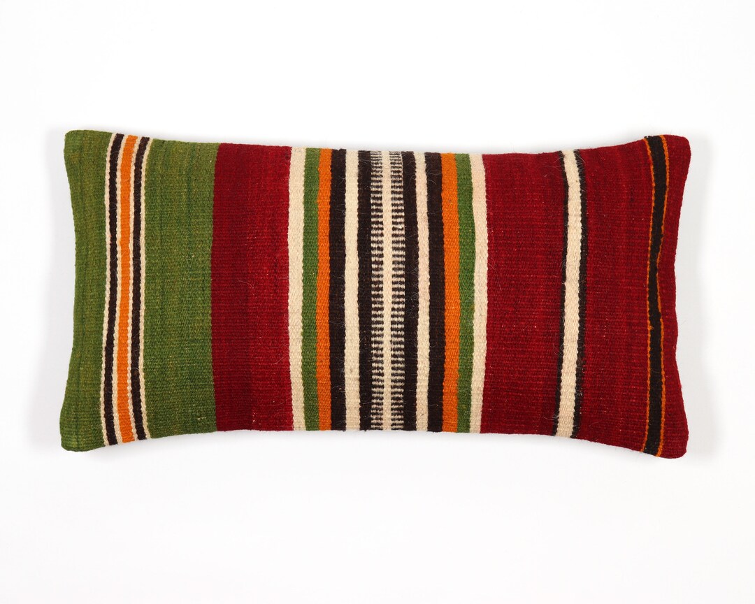 Kilim Lumbar 12x24 Pillow Turkish Lumbar Pillow Case 30x60 Etsy