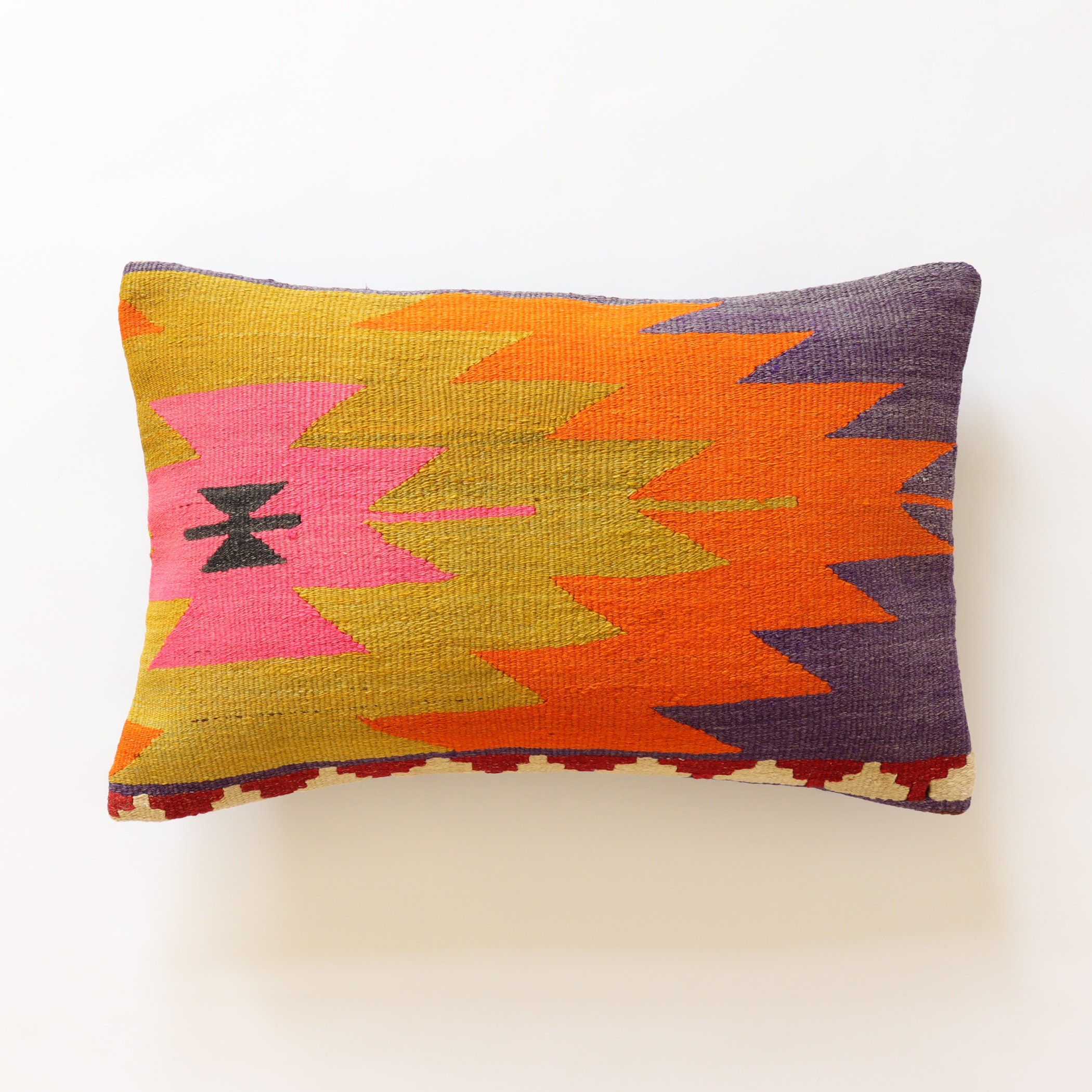 Kilim Pillow Cover 16x24 Moroccan Pillow Case 40x60 Cm Yellow Etsy