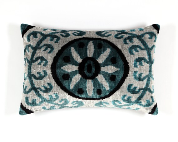 Silk Ikat Velvet luxury pillow cover 16x24 16x24 40x60cm Body pillow