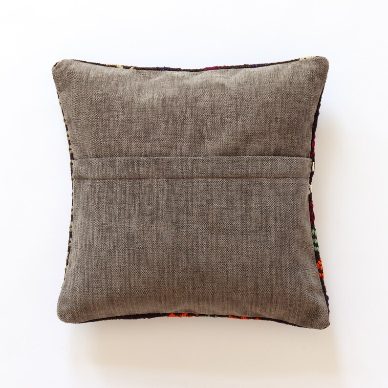 Kilim pillow 16x16 moroccan pillow case 40x40cm boho turkish lumbar pillow brown green persian pillow black red green brown kilim pillow