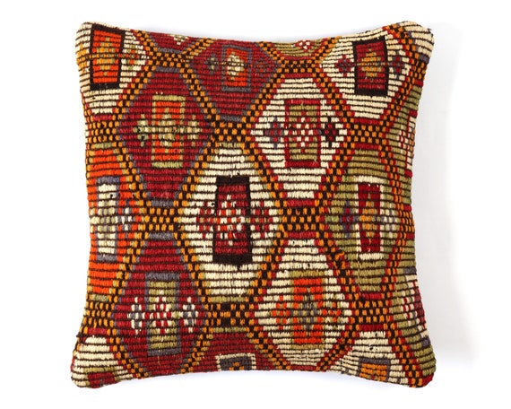 Kilim pillow case 20x20 pink paterned kilim pillow,turkish couch lodge pillow case,throw pillow,cushion cover,moroccan pillow