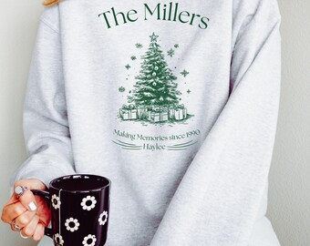 Sudadera navideña familiar personalizada, suéter navideño personalizado