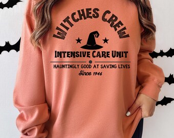 Sudadera del equipo de enfermeras brujas de la UCI, camiseta del equipo de enfermeras de Halloween