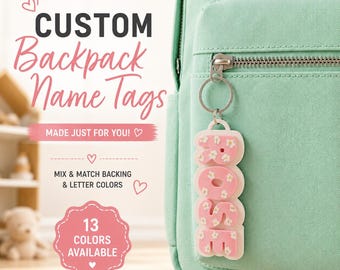 Etiqueta personalizada para mochila / Etiqueta personalizada para bolso / Etiqueta para mochila infantil / Etiqueta para mochila escolar / Etiqueta para lonchera / Regalo personalizado