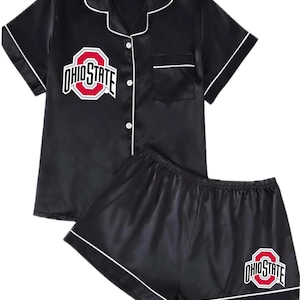 2 piece (custom) satin pajama short lounge set Custom College/Camp Set. (Optional monogram or name) Greek Sorority Letters