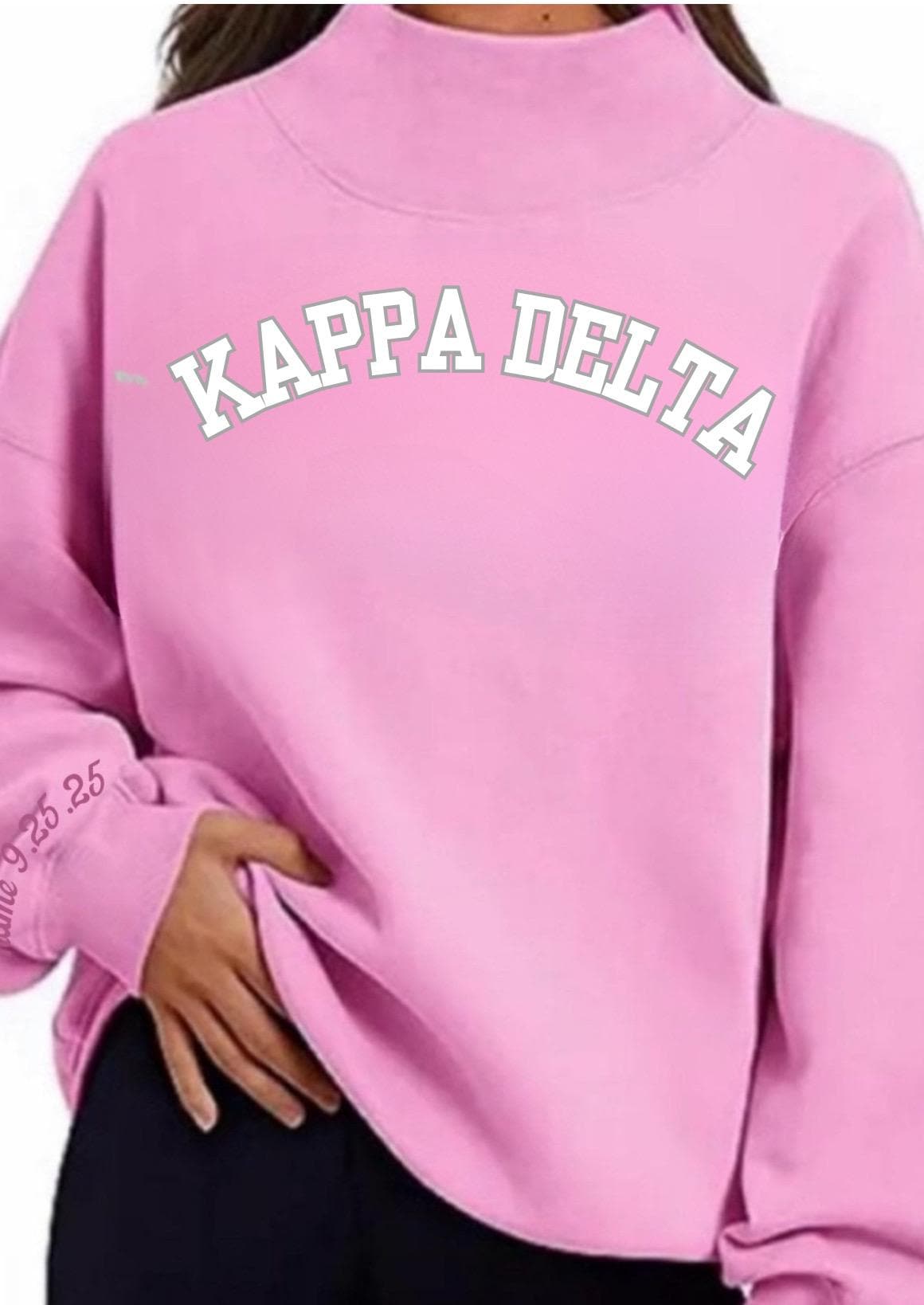 Sorority Mock Neck oversized  Sweatshirt parke style