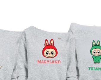 Custom Labubu College Shirt – Personalized Camp or School Tee or Sweatshirt, Cute Labubu-Inspired Graphic with Name or Team youth sizes, too