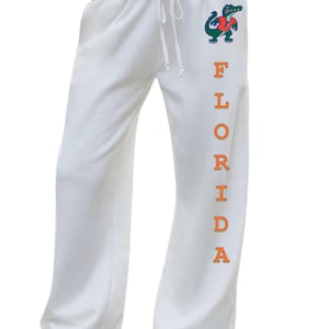 Custom College Sweatpants with Pockets – Wide Leg Fleece Pants with School Name or Logo Down Leg | Personalized Spirit Wear