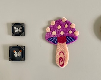 Pink Mushroom Rug Wall Hanging