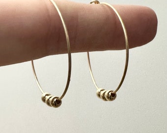 Gold fill hoops handcrafted with gold fill beads