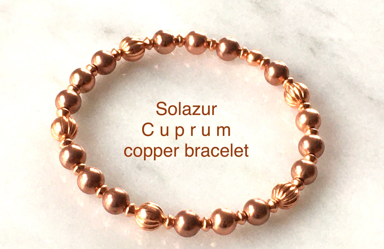 Copper Beaded Bracelet Stretch Copper Bracelet Arthritis Etsy