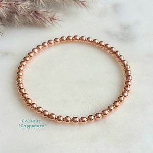 Copper bracelet, Minimalist stretch copper bracelet, Elegant bracelet, Copper anklet, Round copper bead bracelet, Birthday, Anniversary gift image 4