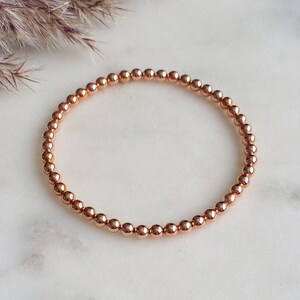Copper bracelet, Minimalist stretch copper bracelet, Elegant bracelet, Copper anklet, Round copper bead bracelet, Birthday, Anniversary gift image 9