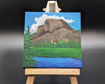 Yosemite Half Dome Mini Painting with Easel