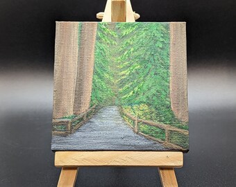 Redwoods in Muir Woods Mini Painting with Easel