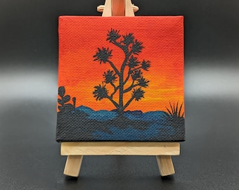 Joshua Tree Mini Painting with Easel
