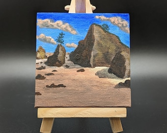 Kalaloch Beach Mini Painting with Easel