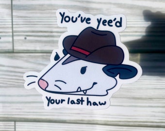 You’ve Yee’d Your Last Haw Opossum 3in Vinyl Sticker