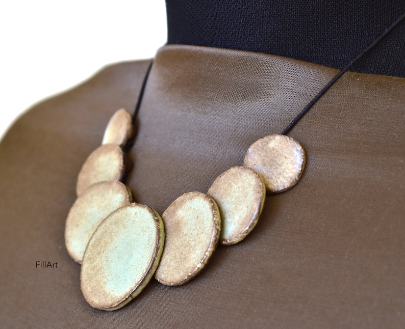 Handmade Ceramic light green choker