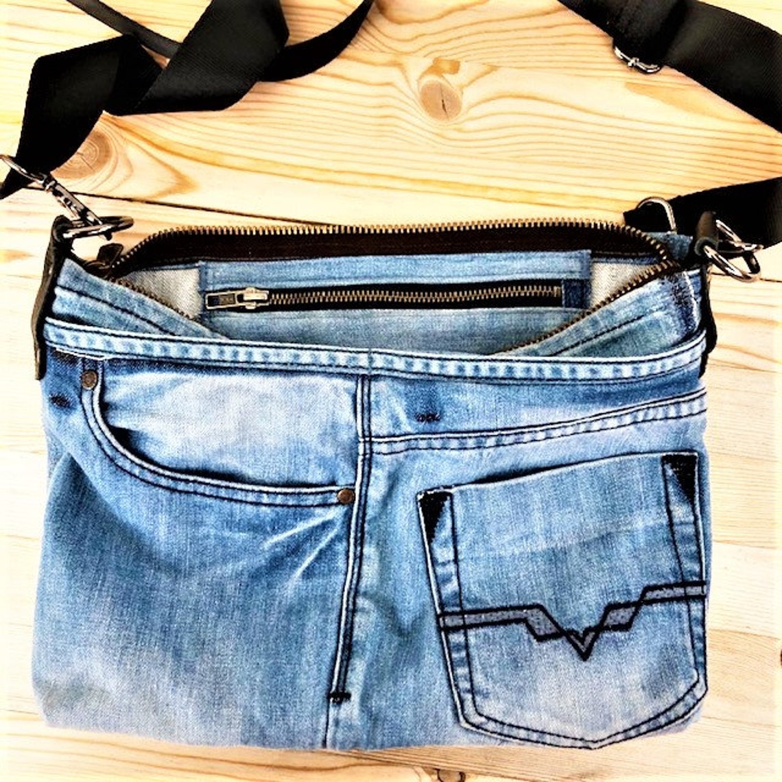 Diesel crossbody denim bag Shoulder jean bag 34x24cm Etsy