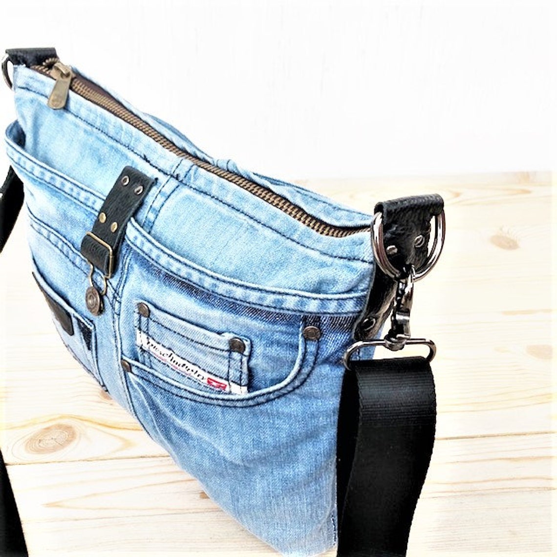 Diesel crossbody denim bag Shoulder jean bag 34x24cm Etsy