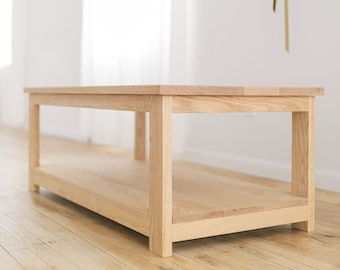 KNOLL Minimalist Coffee Table | Handmade Solid Wood Coffee Table | Modern Wooden Coffee Tables | Scandinavian Coffee Table | Cofee Table