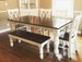 Custom Farmhouse table, bench & chairs (dining room set) 