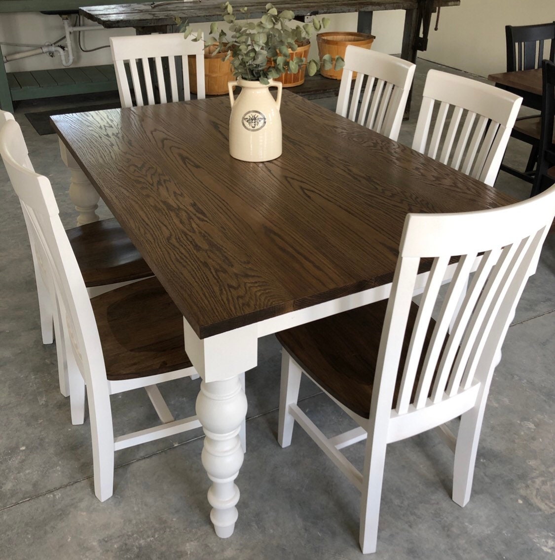 PARKER Farmhouse Dining Table With Chairs and Bench | Modern Farm House ...