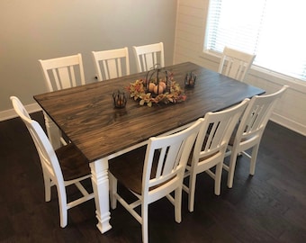 Custom Modern farmhouse table, farmhouse table set, dining table and chairs, dining table, dining set, wood table, farmhouse table, farmhous