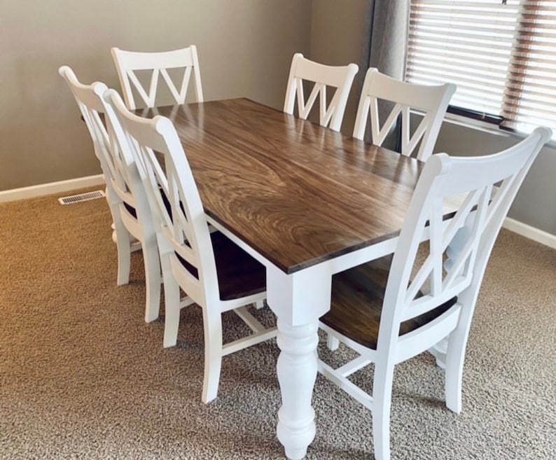Custom Farmhouse Table Bench & Chairs dining Room Set Etsy