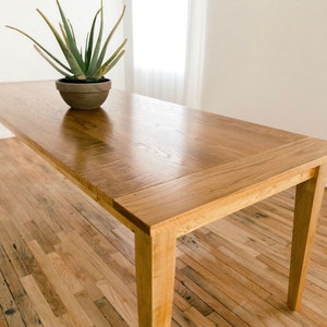 Mid-Century Modern Dining Table Sleek Walnut Wood Table Customizable Sizes Contemporary Dining Room Furniture Full Stain